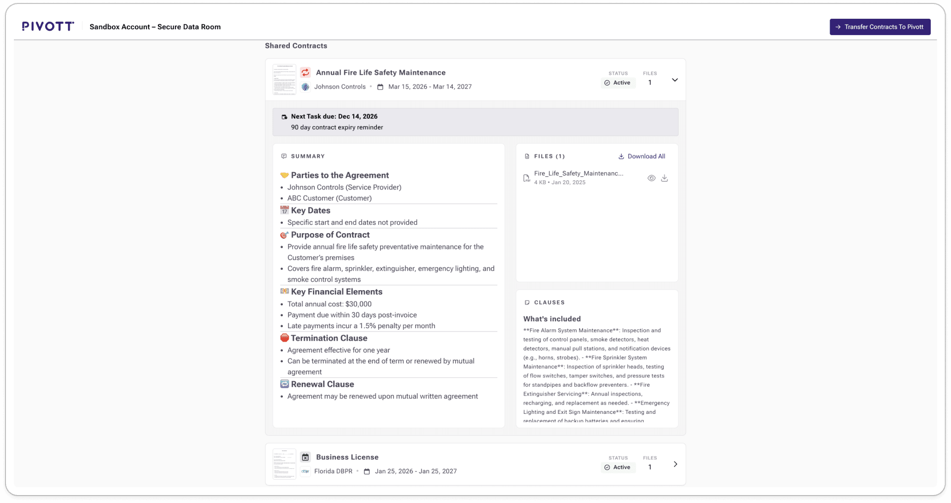 Contracts and attachments are grouped automatically